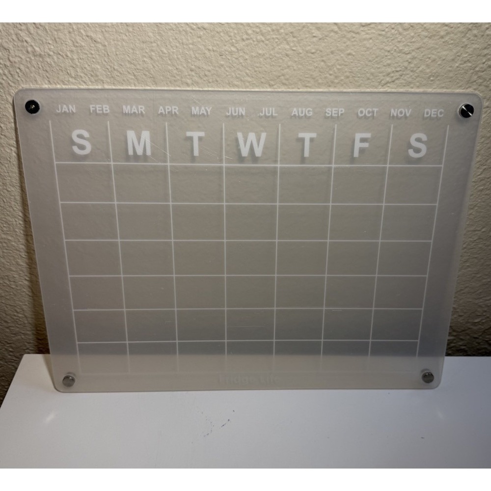 Transparent Clear 12"x16" Dry Erase Monthly Calender Strong Magnetic